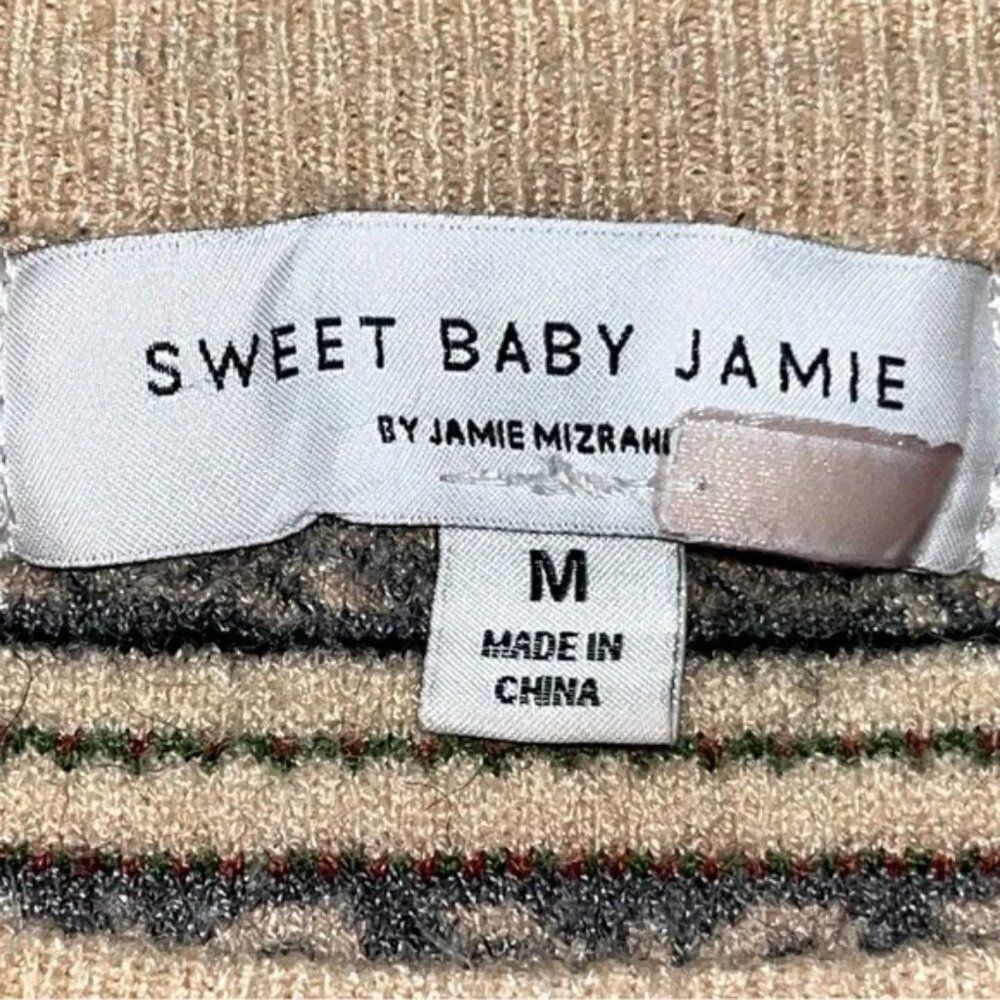 Sweet Baby Jamie Cute Novelty retro Stripe Cozy Fall Sweater midi Dress MED - Picture 7 of 8